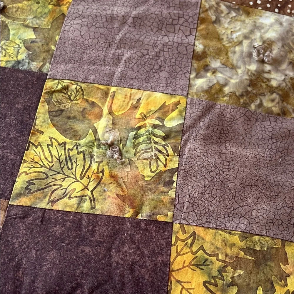 Hand Crafted Earthy Patchwork Quilt